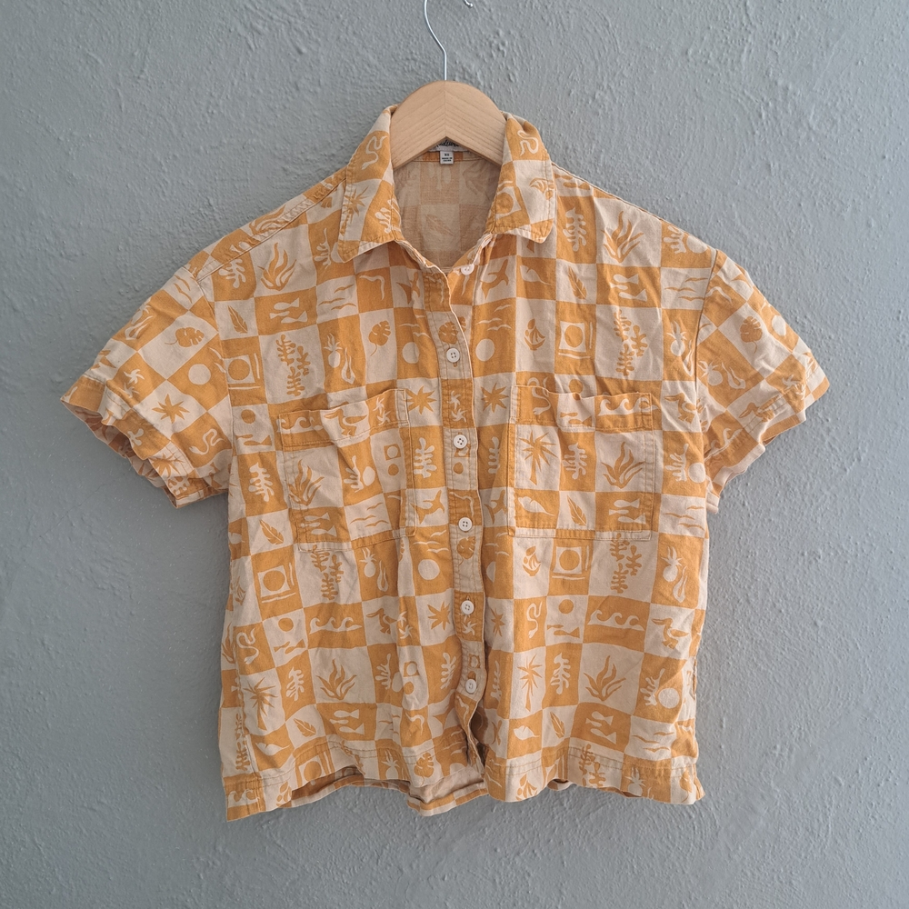 Madewell Tropical Yellow Shirt
